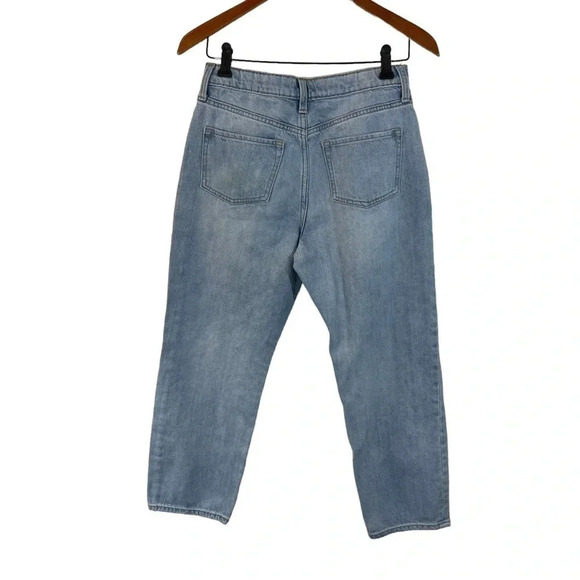 Old Navy Light Wash Girls Jeans Size 14 High Rise Slouchy Straight Denim Bottom - Picture 2 of 8